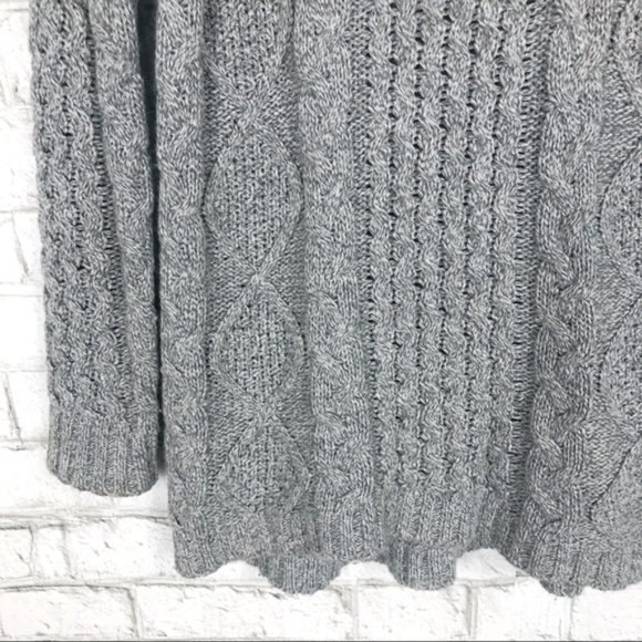 MADEWELL Sweater Boat Neck Cable Knit Chunky Tunic Light Gray Pullover Small - Picture 4 of 7